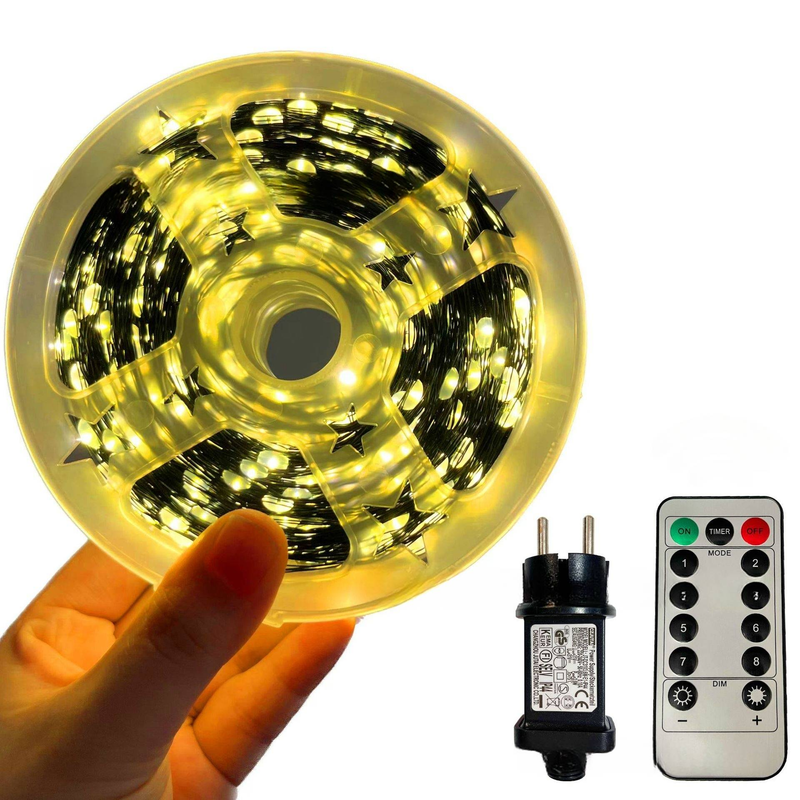 100 m lange LED-Lichterkette für Weihnachten – 2000 Philips LED-Birnen, IP44 wasserdicht, Fernbedienung, 3000 K Warmweiß/Farbwechsel, 8 Beleuchtungsmodi_voghion.com