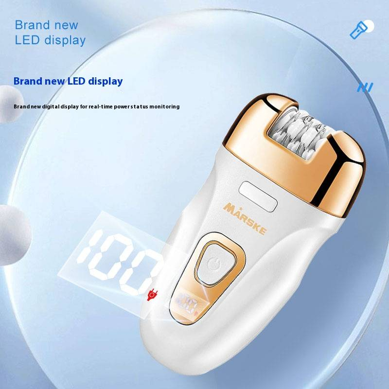 MARSKE 3-in-1 Electric Hair Removal Device For Women - Painless Epilator, Foot File & Bikini Trimmer, USB Rechargeable, Waterproof_voghion.com