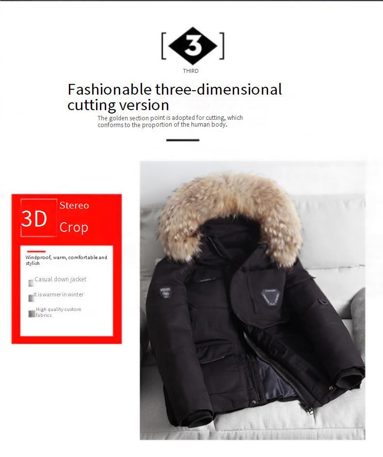 Unisex Faux Fur Trim Parka – Workwear Jacket With Detachable Hood & 300FP Duck Down (S-3XL, Windproof, Black/Beige/Burgundy)_voghion.com