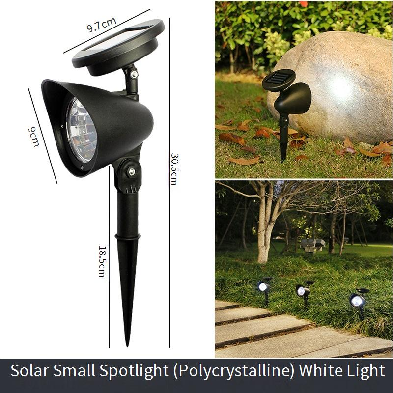 Solarbetriebene LED-Gartenstrahler, 4 LEDs, wasserdichte Landschaftsbeleuchtung für den Außenbereich für Hof, Villa, Park, dekorative Wegbeleuchtung (weißes/warmes Licht)_voghion.com