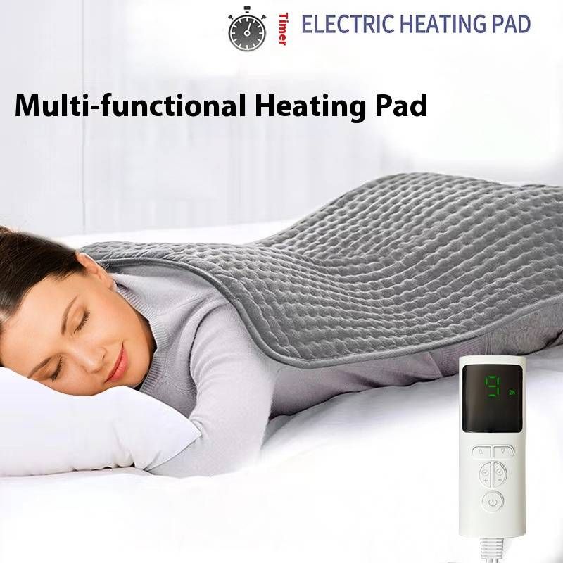 Coussin chauffant électrique réglable à 9 niveaux – Couverture ultra-douce en velours cristal pour le dos, la taille et les jambes (76 x 152 cm, 110 V, 75 W, commande unique)_voghion.com