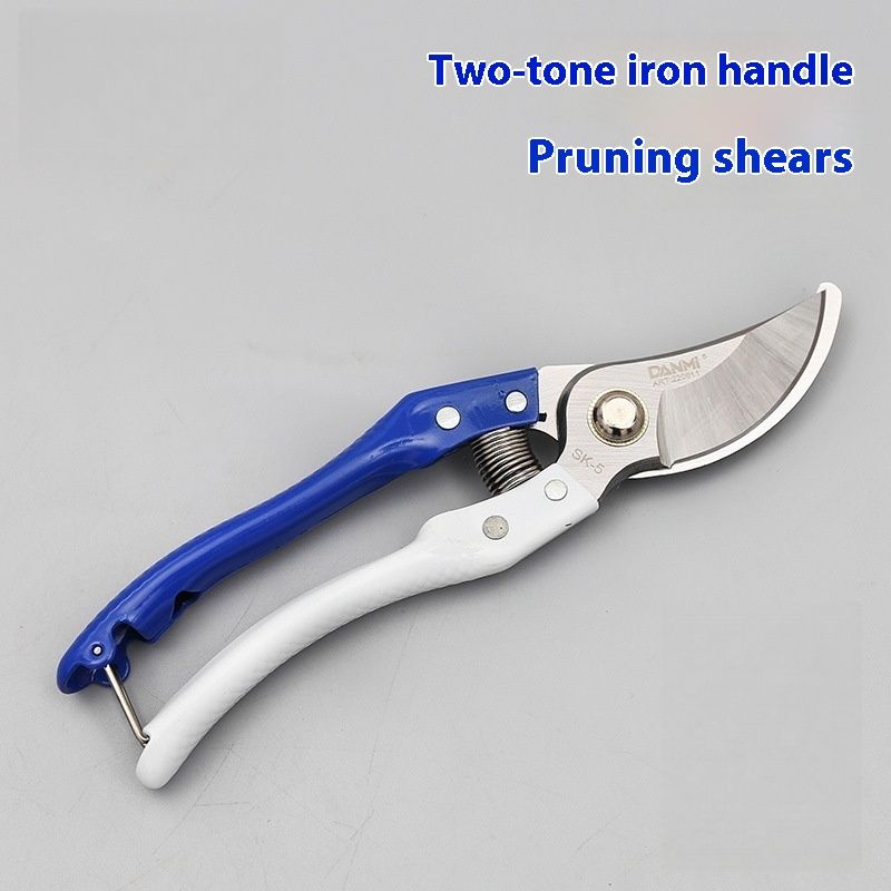 Professional Gardening Pruning Shears - Dual-Color Iron Handle, 50mm Cutting Capacity, Ideal For Fruit Trees, Flowers, And Outdoor Plants_voghion.com