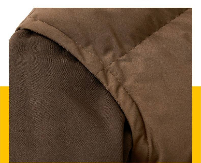 Unisex Reversible Winter Jacket - Thickened Polyester Puffer Coat With Stand Collar, Warm & Comfortable For Daily Wear (White/Black/Brown)_voghion.com