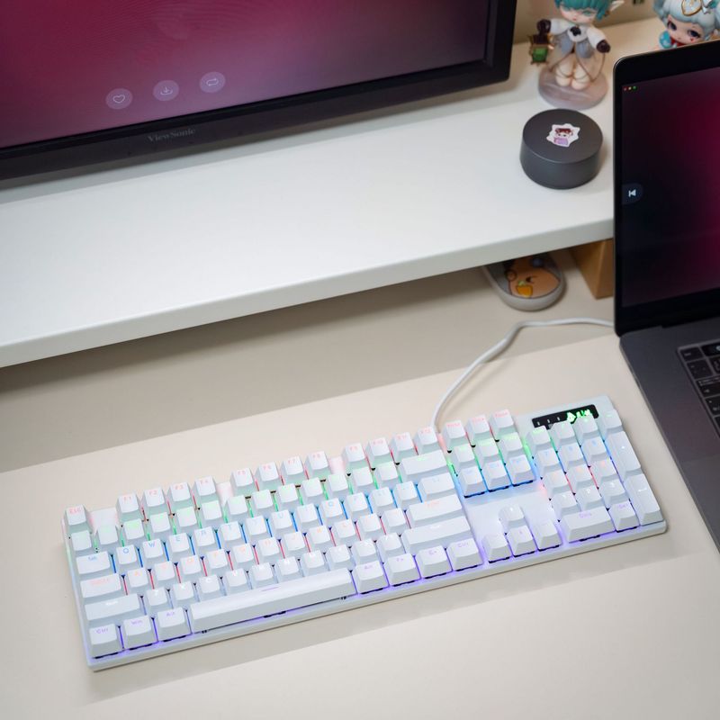Keyboard Designer Ling Key Real Mechanical Keyboard Wired 87/104 Key Luminous Green And Black Tea Shaft Wired Keyboard_voghion.com