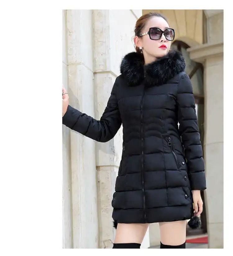 Abbigliamento da donna Giacca imbottita in cotone di media lunghezza Slim Giacca imbottita in cotone_voghion.com