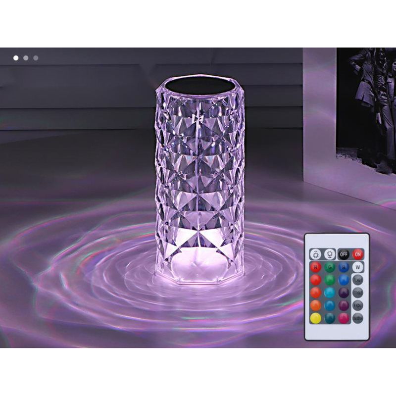 Rose Crystal Night Touch LED Kleine Bar Schlafzimmer Wohnzimmer Atmosphäre Tischlampe Wasserhahn Licht_voghion.com