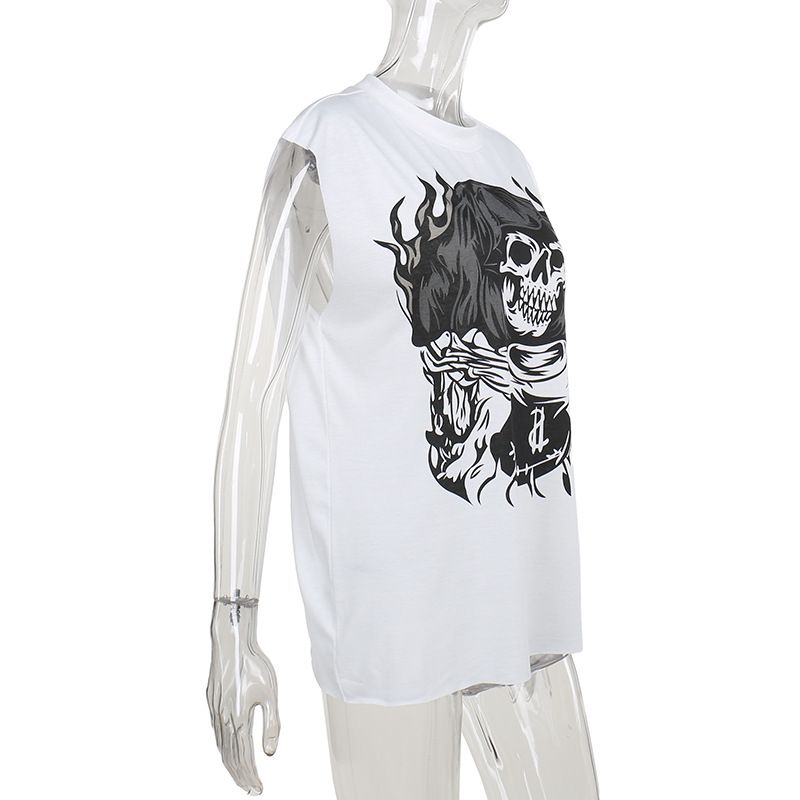 Women's Clothing style street fashion printed vest T-shirt_voghion.com