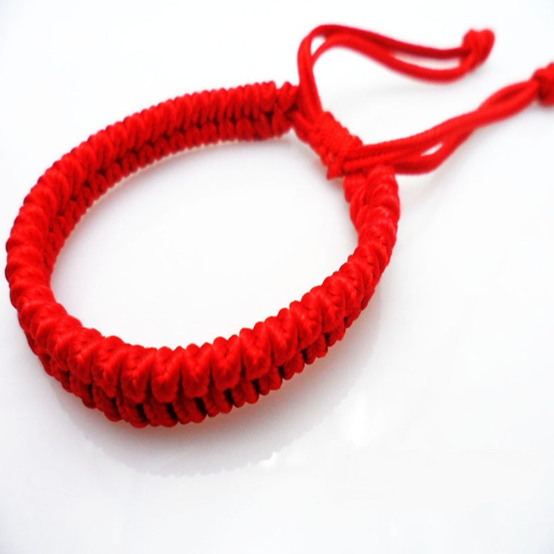 Bracciale fatto a mano in corda rossa con nodo cinese rosa per braccialetti da donna intrecciati con gioielli in corda rossa con trasferimento a otto nodi_voghion.com
