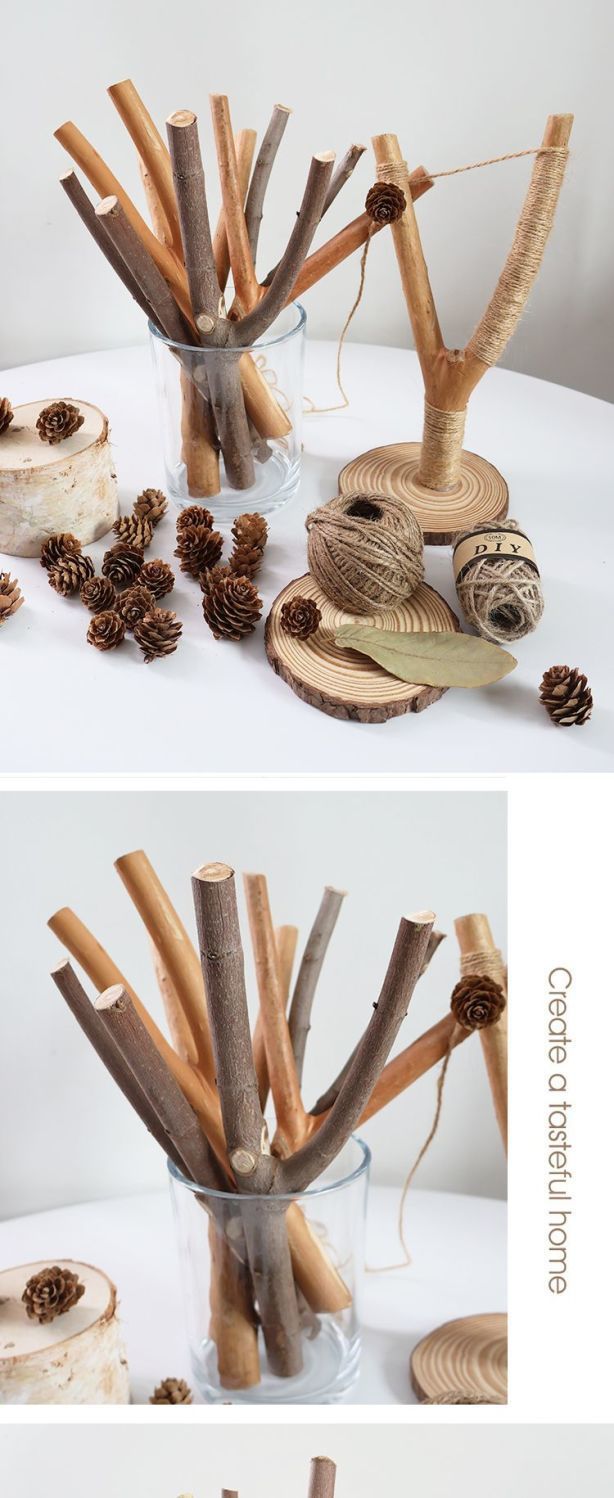 Décoration de branche en forme de Y Branches d'arbre fourchues sèches pour jardin d'enfants Matériaux créatifs faits à la main DIY_voghion.com