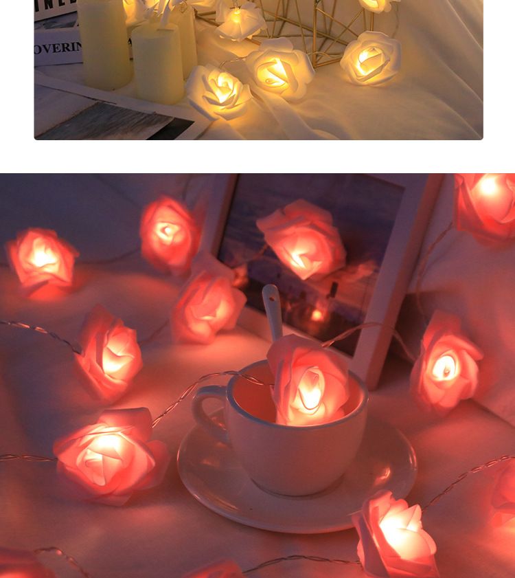 Ragazza Cuore Rosa Bianco Rosa LED Giorno Compleanno Decorazione Stringa Piccola Luce Notturna_voghion.com