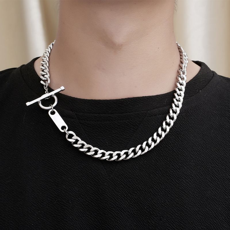 Kubanische Kette Unisex Trendy Ins Hip Hop Übertrieben Titan Teel High Treet Halskette YL490_voghion.com