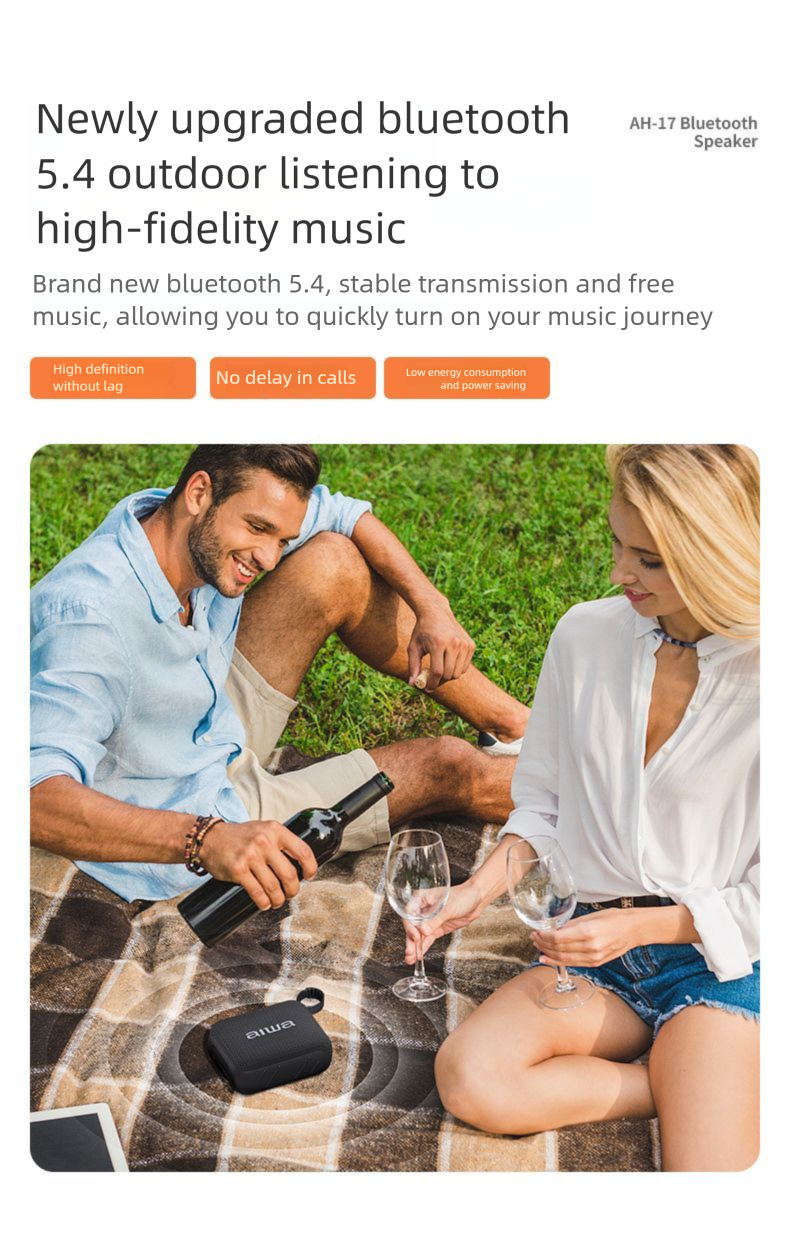 Aihua AH17 Bluetooth Mini Super Buona Qualità del Suono Altoparlante Portatile per Esterni Subwoofer Batteria a Lunga Durata Casa Dormitorio_voghion.com