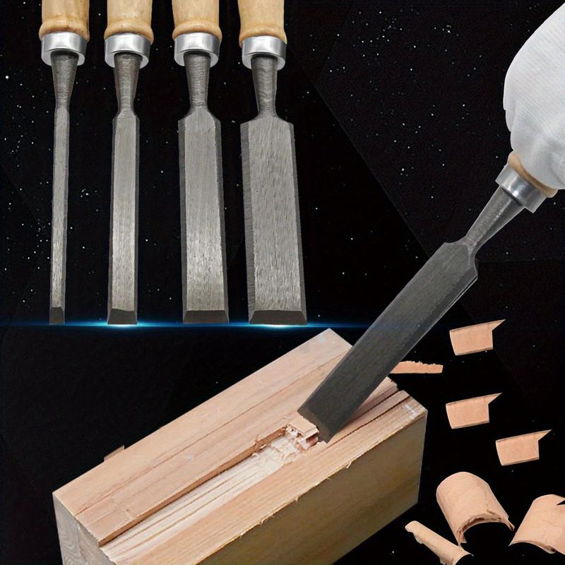 8/12/16/20mm 4-delige houtsnijbeitelset Professioneel voor houtbewerking met ergonomische houtsnijgereedschappen DIY-hulpgereedschappen_voghion.com