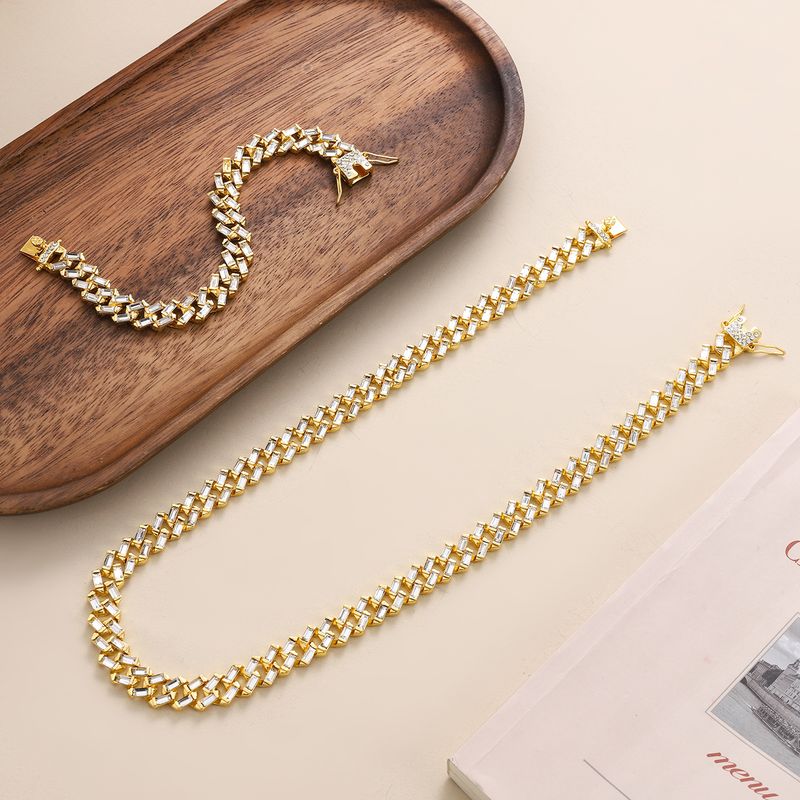 Venta caliente de barra de vidrio con diamantes, joyería cubana, accesorios de hip-hop, collar, cadena de clavícula de moda de Miami_voghion.com
