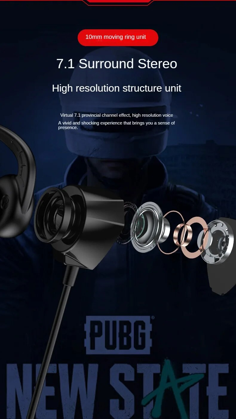 Gaming-Headset mit Mikrofon, In-Ear-Headset für Mobiltelefone und Computer, kabelgebundenes Headset für Gamer_voghion.com