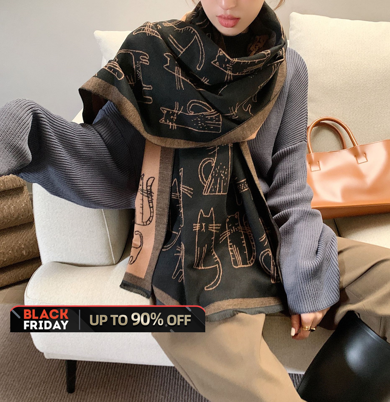 Simple leisure Advanced sense of female classic pattern thick warm autumn and winter 2023 imitation cashmere scarf_voghion.com