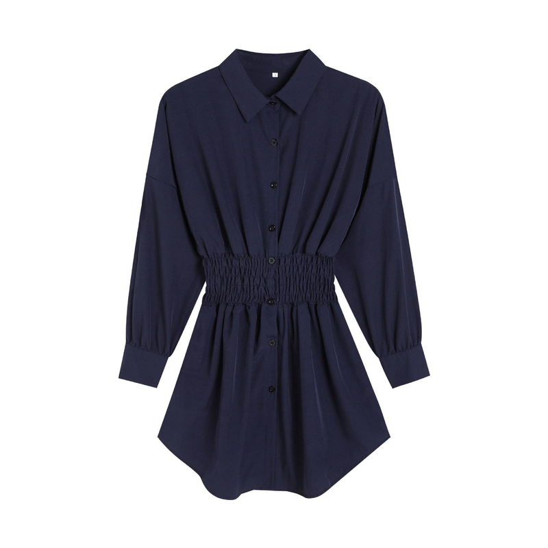 Camicie alla moda da donna, primavera europea, temperamento, ufficio, moda, stampa, piega in vita, manica lunga, camicette da donna, alla moda_voghion.com