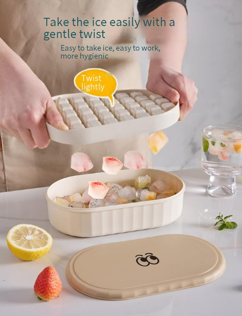 Ice Cube Mold Plastic Easy Demoulding Quick Freezing Ice Storage Box Food Grade Household Ice Cube Box With Lid_voghion.com