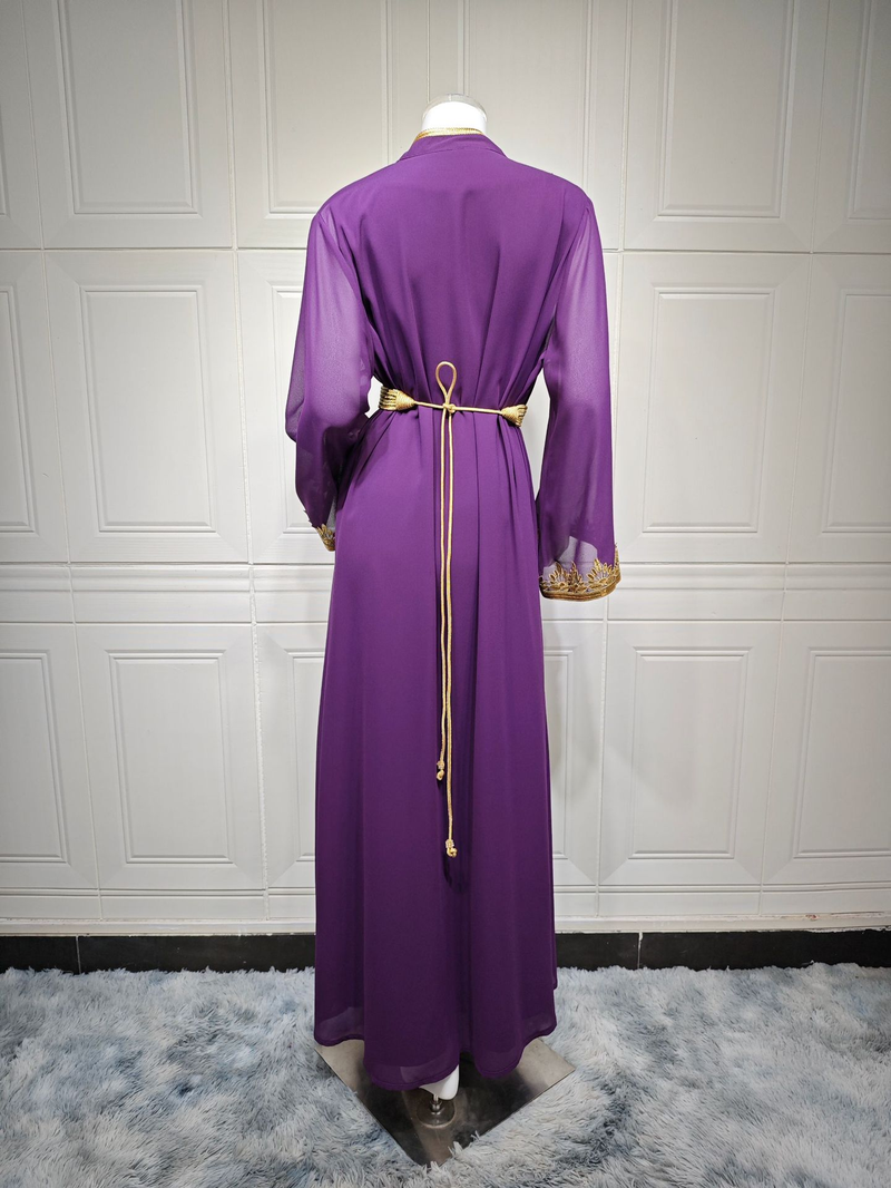 Abito con vita morbida da donna, completo due pezzi Abaya_voghion.com