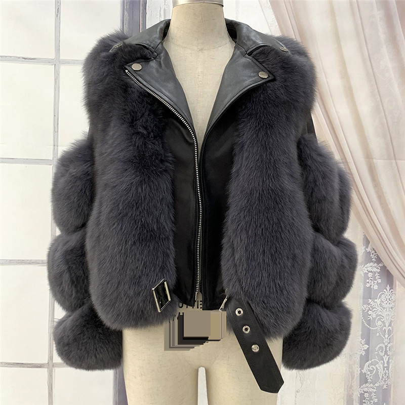 Fuchspelzmantel für Frauen, Motorrad-Stil, kurzer Stil, Internet-Berühmtheit, gleicher Stil, Schlankheitspelz_voghion.com