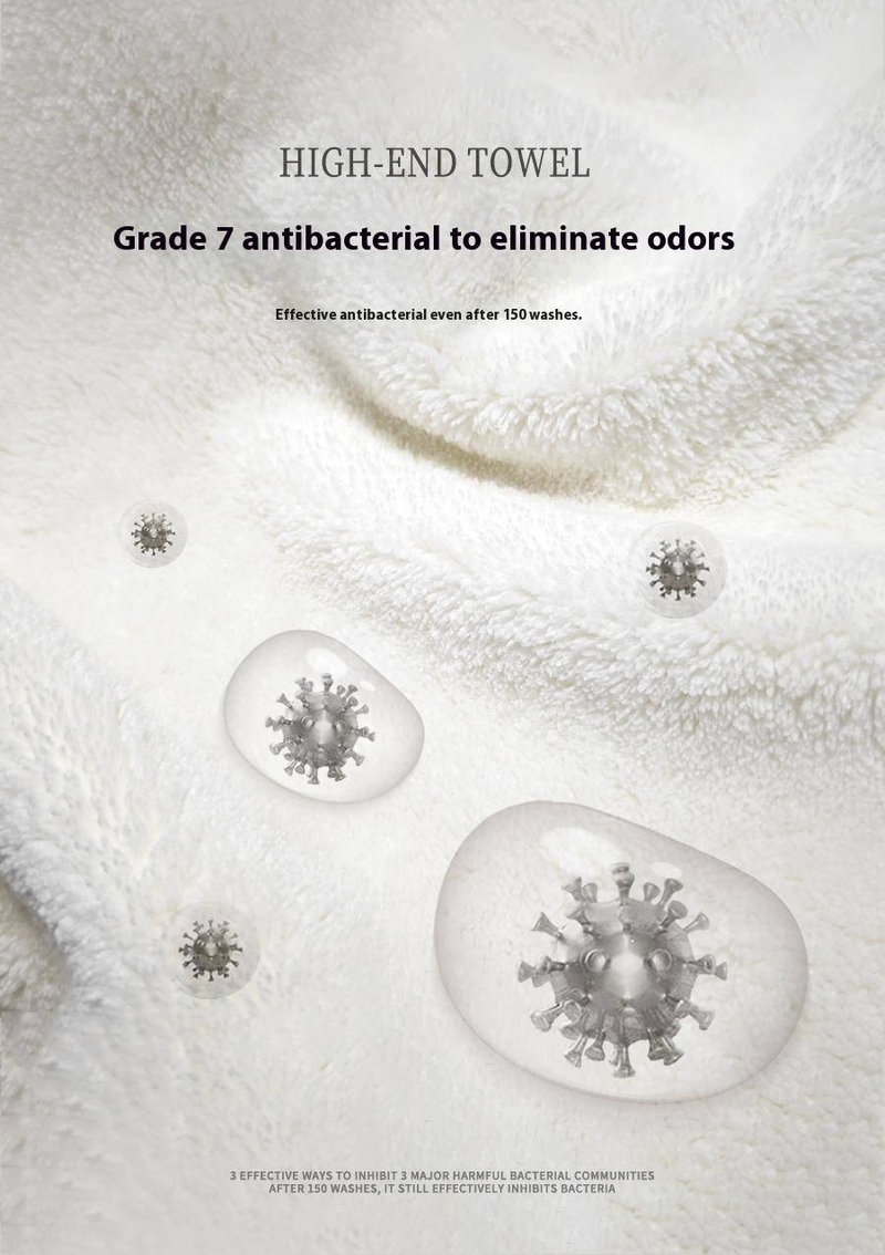 Juego de toallas de baño de forro polar coral antimoho 7A: ultrasuaves y antibacterianas, hilo de alta densidad de 40 capas, gramaje de lujo de más de 140 g_voghion.com