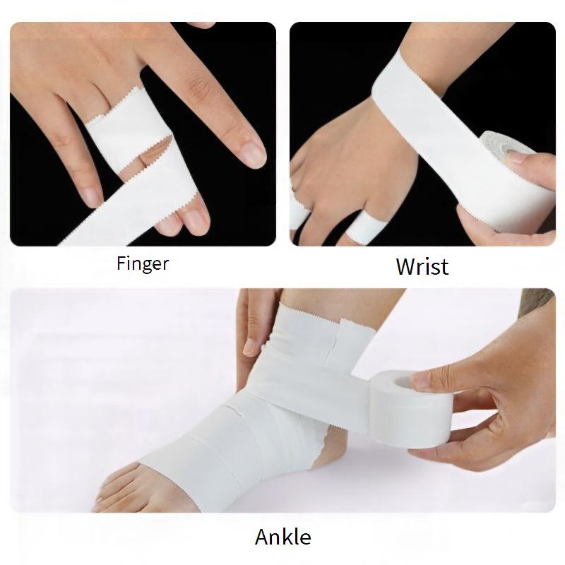 Self-Adhesive Sports Tape – Premium Latex Elastic Bandage For Ankle, Wrist & Finger Support (2.5cm/3.8cm/7cm Width Options, White/Skin Color)_voghion.com