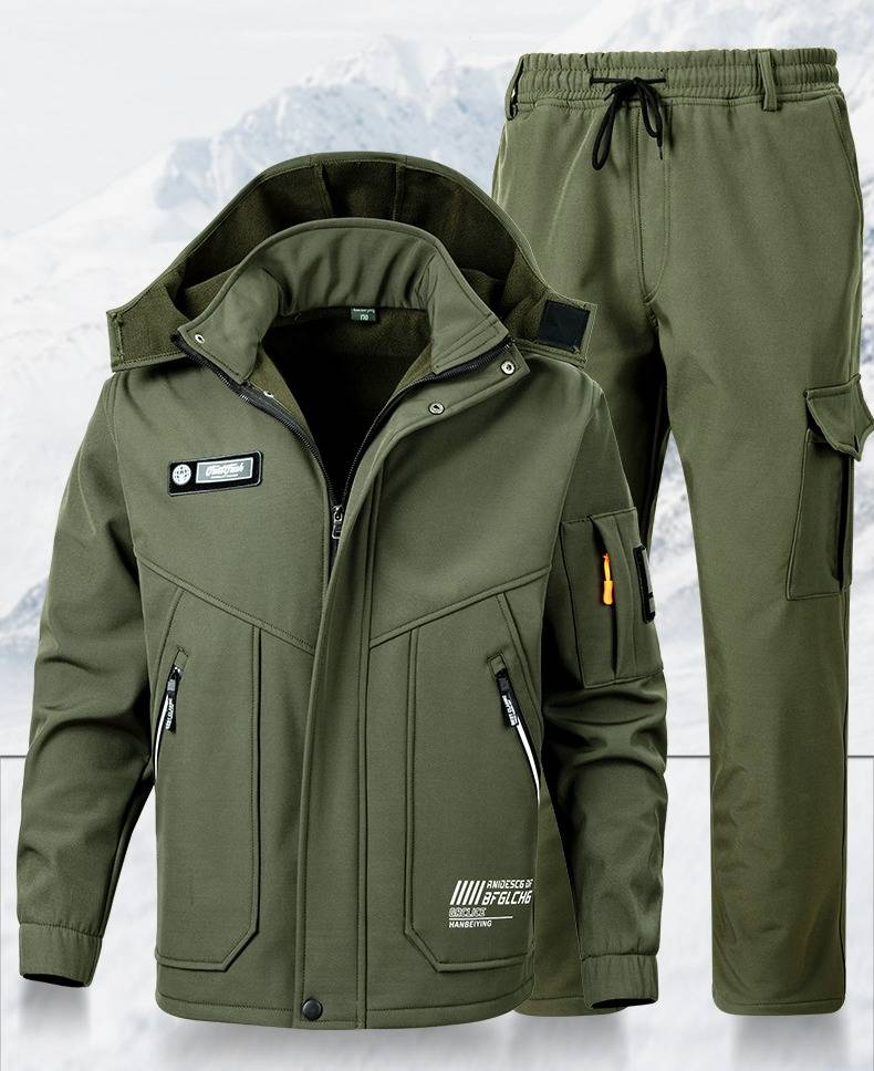 Men's Fleece-lined Waterproof Tactical Jacket - Windproof Softshell Workwear For Outdoor, Riding & Daily Use_voghion.com