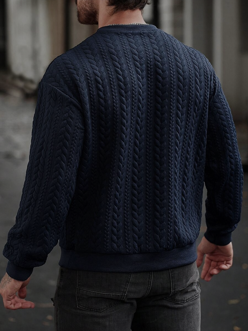 Nuovo maglione in maglia tinta unita da uomo - Essenziale per autunno/inverno con misto lana di prima qualità_voghion.com
