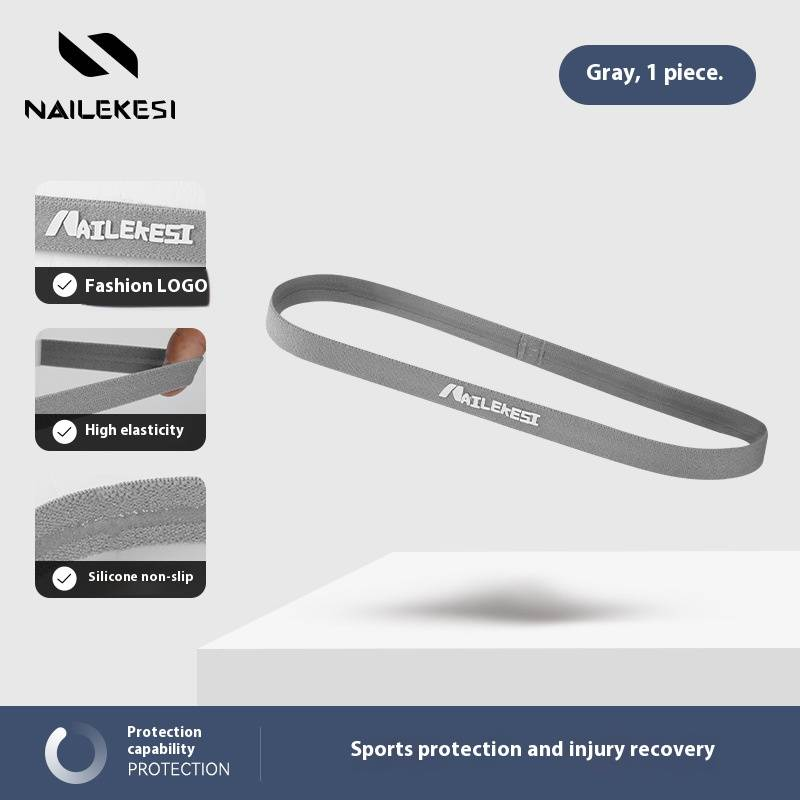 Elastyczna, antypoślizgowa opaska na głowę odprowadzająca pot dla kobiet i mężczyzn – do jogi, biegania, fitnessu i sportu – oddychająca i wygodna (czarna, szara, niebieska)_voghion.com