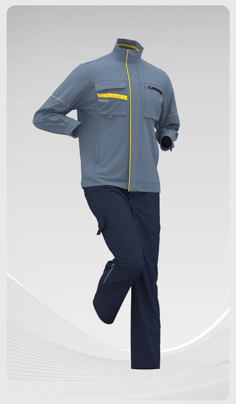 Men's High-Visibility Workwear Set With Reflective Strips, Breathable & Durable For Mechanics & Factory Labor_voghion.com