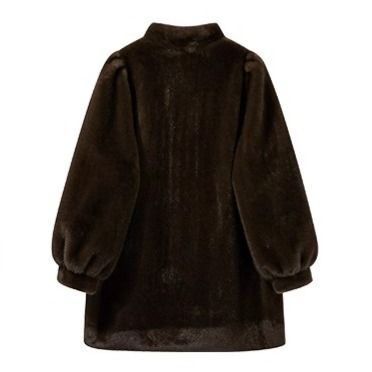 Cappotto in pelliccia sintetica di visone ecologica da donna - Giacca in peluche di media lunghezza in caffè e panna (S-L) | Ispirata al vintage e adatta all'inverno_voghion.com
