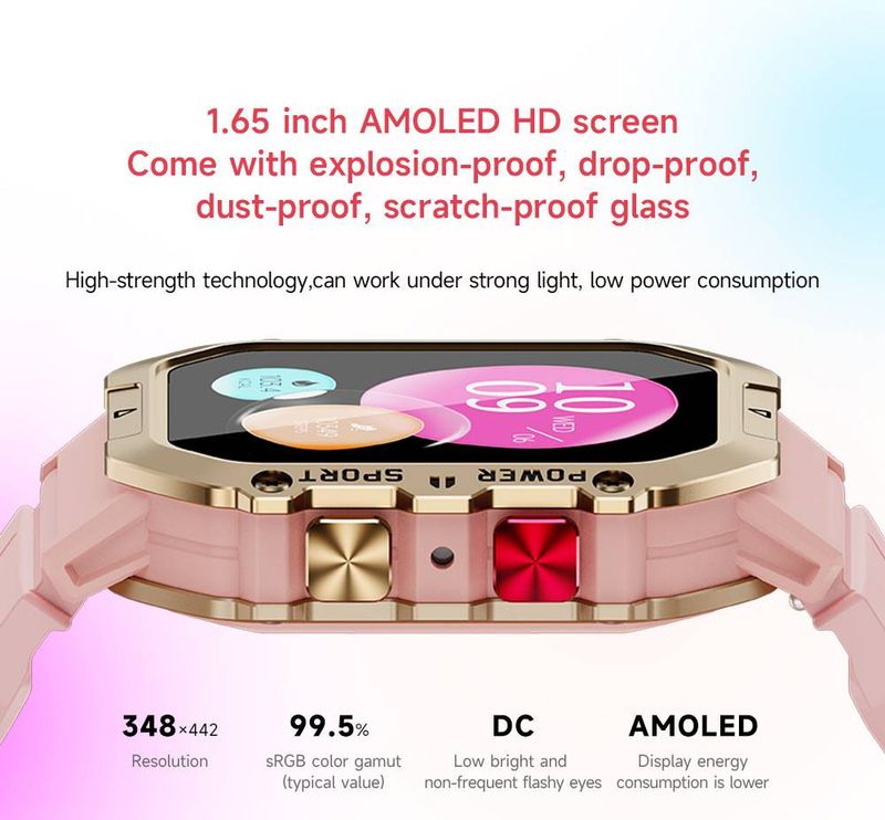 Smartwatch mit Bluetooth-Anrufen, Sprachassistent, Herzfrequenz- und Blutdruckmessung, Multisport-Tracking, Musiksteuerung und Wetteraktualisierungen_voghion.com