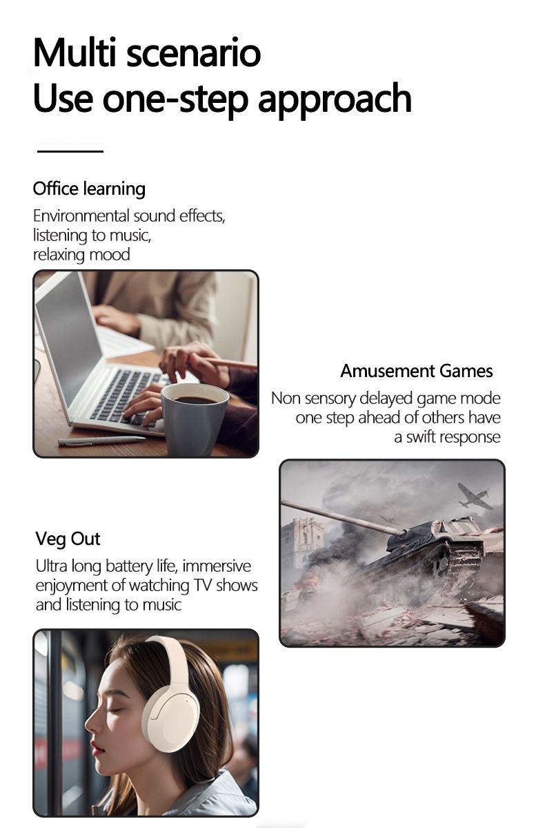 Cuffie Bluetooth con ANC e luci LED per la respirazione - 50 ore di riproduzione, impermeabilità IPX4, BT 5.3, suono Hi-Fi per allenamento/viaggi_voghion.com