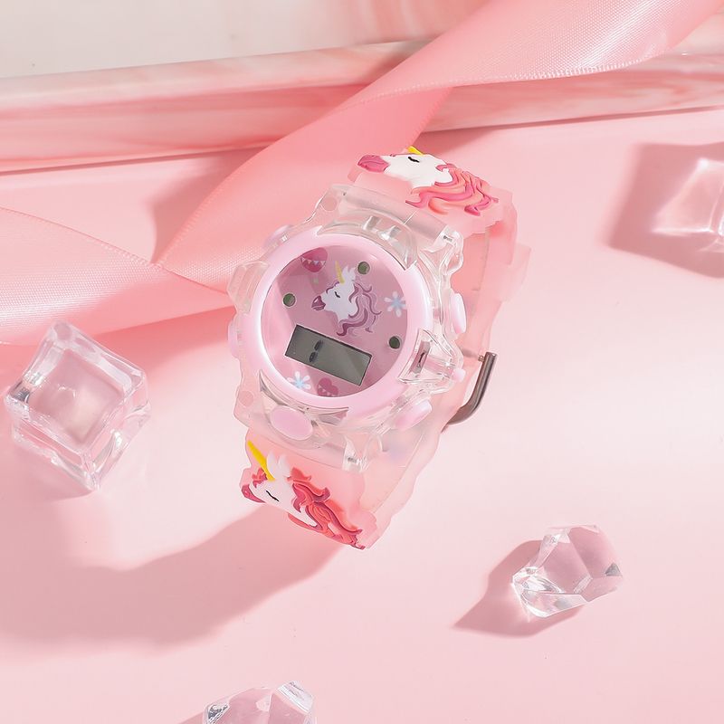 Children's Watches Fantasy Unicorn Pattern Dial With Beaded Cute Cartoon Bracelet Jewelry Set 2pcs/Set_voghion.com