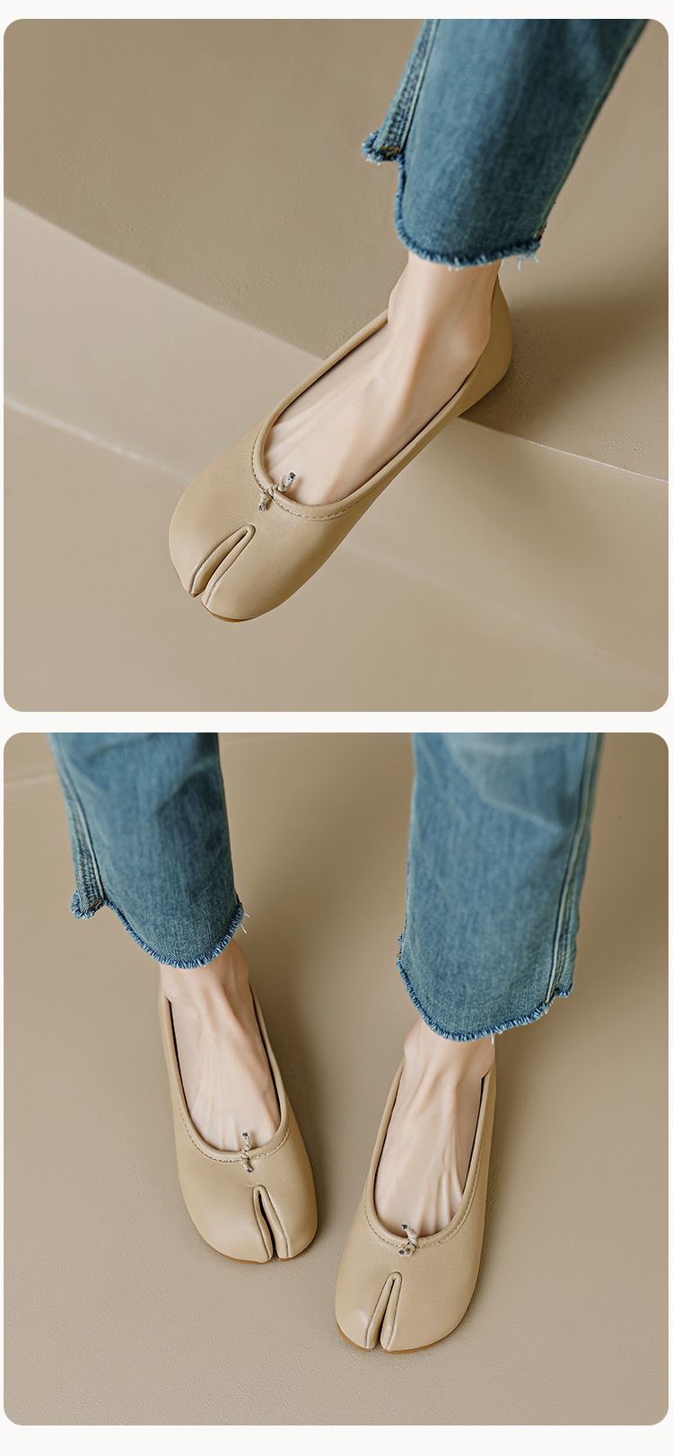 Platte schoenen voor kinderen met een ondiepe mond, veelzijdige schoenen met één pedaal, zachte zolen en een sub-teen varkenspootjesschoenen_voghion.com