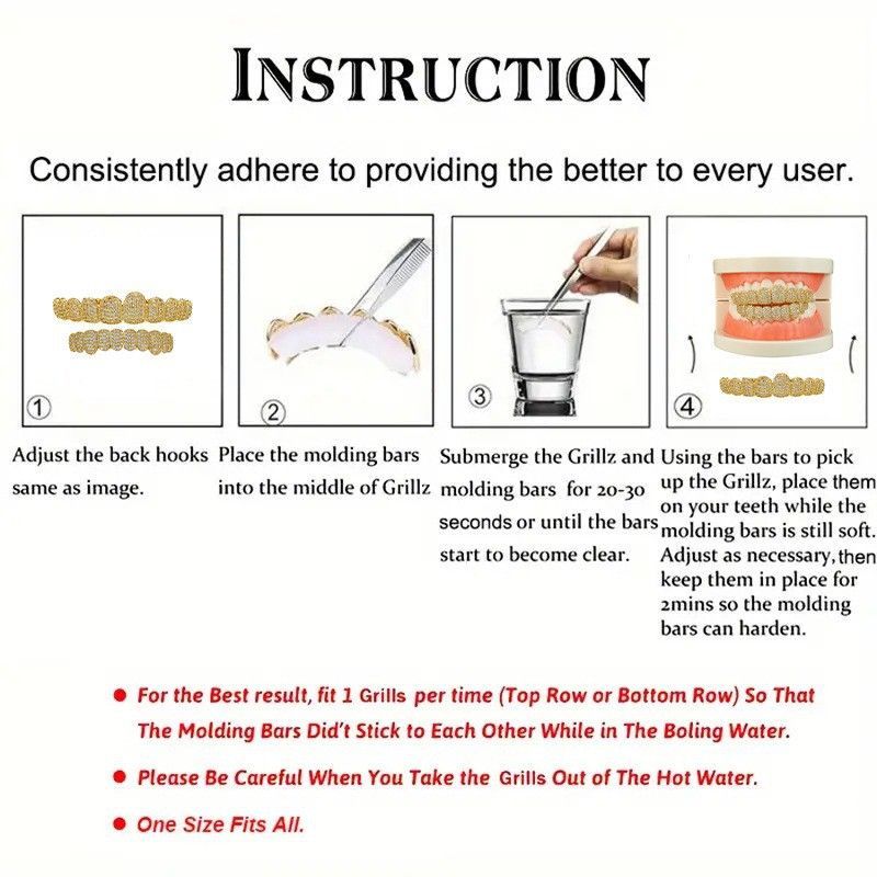 Accessori Hip Hop, placcatura in oro vero, ornamenti 14K, apparecchi per feste rap, diametro 10 denti_voghion.com