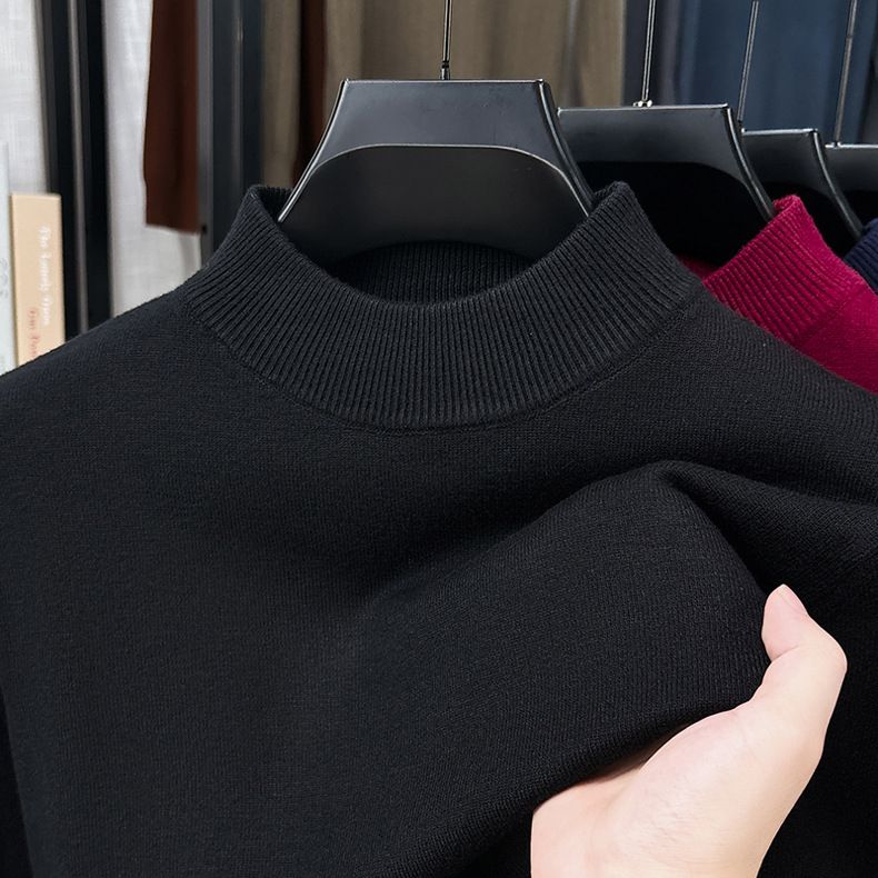 Pull tricoté mi-col roulé pour homme, épais et chaud, lavable en machine, nouvelle collection automne-hiver 2025_voghion.com