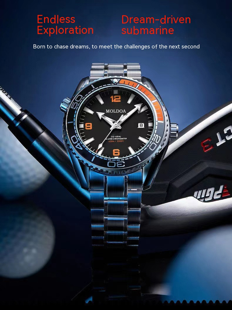 Nyt bedst sælgende ur med fuldautomatisk hulbevægelse, lysende kalender til mænd, dobbeltsidet sommerfuglespænde, vandtæt_voghion.com