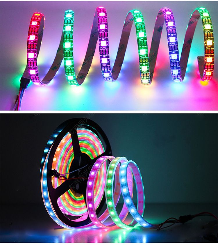 Strisce LED RGB 5050 con telecomando, strisce luminose flessibili autoadesive alimentate tramite USB per retroilluminazione TV, decorazioni per la casa, configurazione di gioco_voghion.com