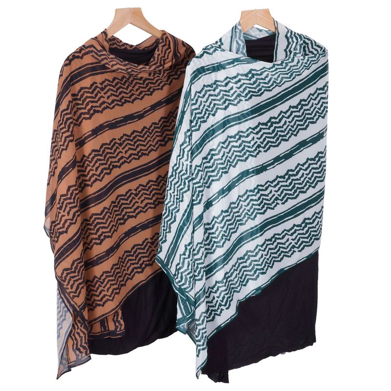 DESERT BREEZE - Langer Schal im arabischen Stil (180 cm), bedrucktes Satin-Polyester, Verkaufsschlager_voghion.com