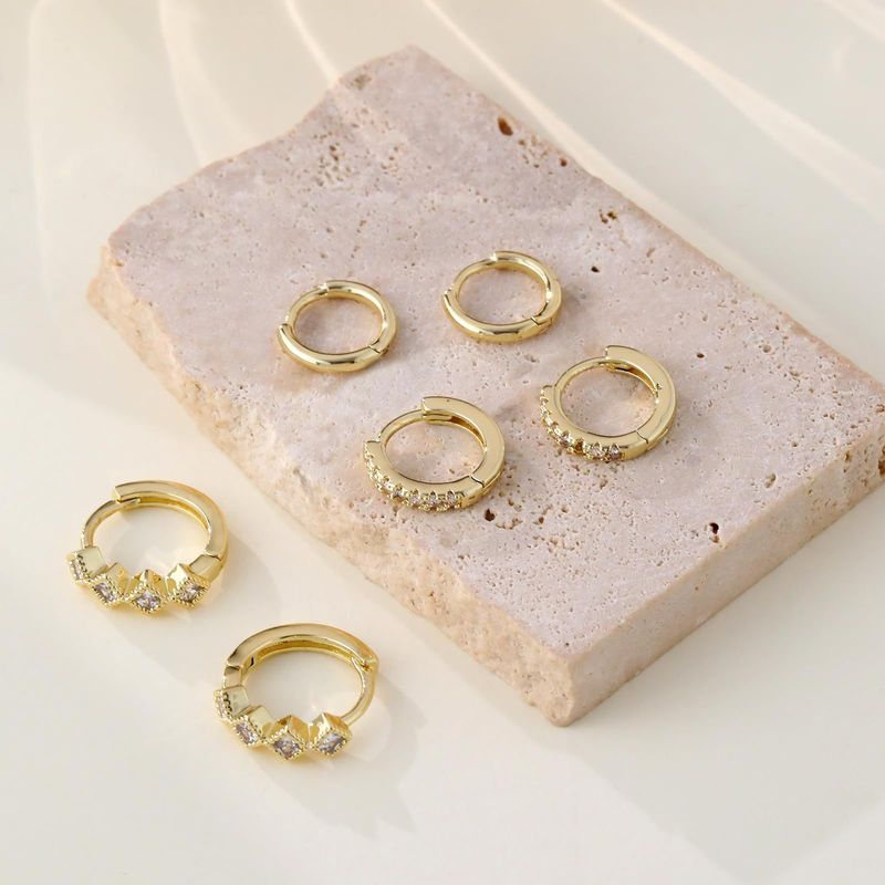 Orecchini pendenti in vero oro, ottone galvanizzato, stile alla moda e versatile, zircone e diamante_voghion.com