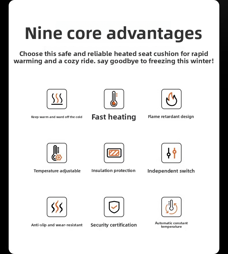 Graphene Heated Winter Single Car Electric Heating Modified Plush Seat Cushion 12V 24V Warm_voghion.com