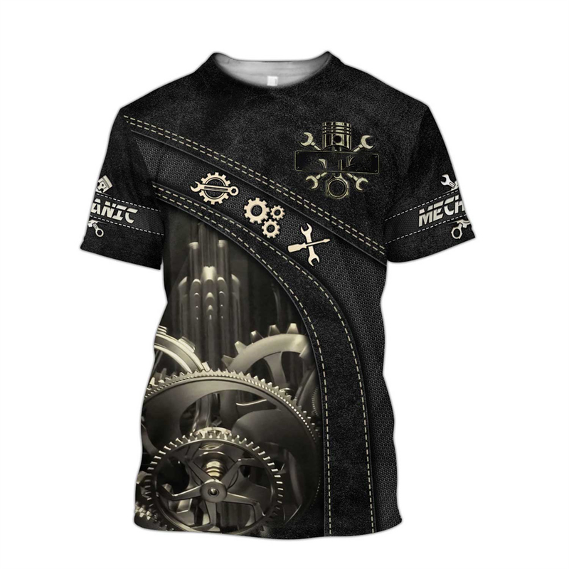 Ljetna muška modna majica s kratkim rukavima Retro modna abeceda 3D Art Casual Personality Trend T-shirt_voghion.com