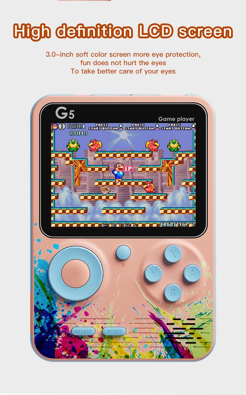 G5 500in-1 nostaljik ekran konsolu el tipi renkli renk eşleştirme oyunu_voghion.com
