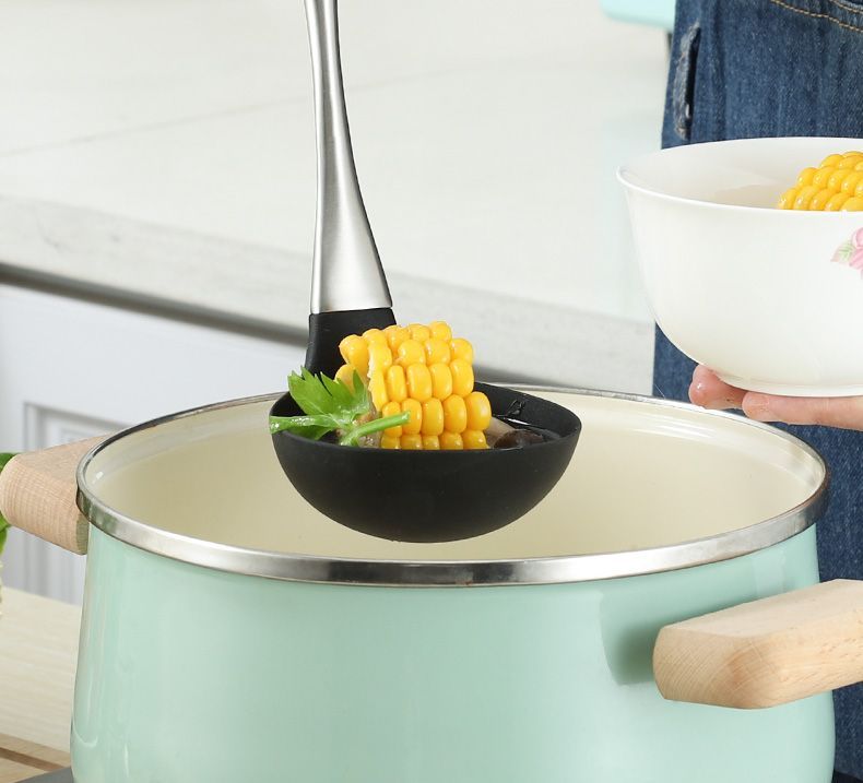 Pala de silicona especial antiadherente, juego de utensilios de cocina para saltear el hogar resistente al calor, cuchara para sopa, pala para freír no_voghion.com