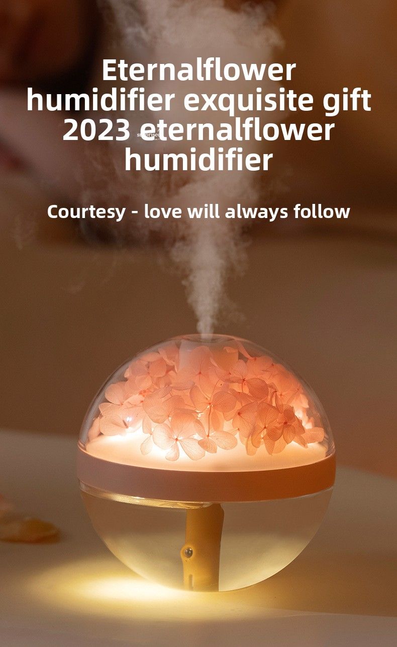 Preserved Flower Humidifier - Mini USB Portable | Aromatherapy Light Desktop Ornament | Gift Idea_voghion.com