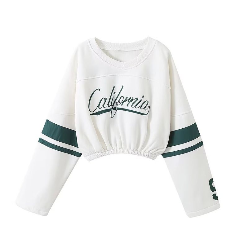 Conjunto de sudadera y jogger retro chic para mujer: conjunto de dos piezas de poliéster suave, cómodo y a la moda para otoño, estampado moderno (tallas S/M/L)_voghion.com