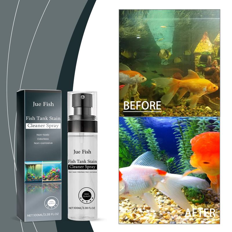 Jue-Fish Tank Stain Cleaning Spray, Stain Cleaning And Descale No Residue No Damage To Fish Cleaning Spray_voghion.com