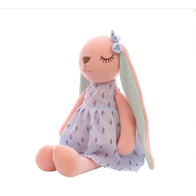 Poupée de lapin mignonne de 35CM/14 pouces, poupée en peluche, poupée de sommeil apaisante pour bébé, animaux en peluche, jouet de poupée en peluche pour enfants_voghion.com
