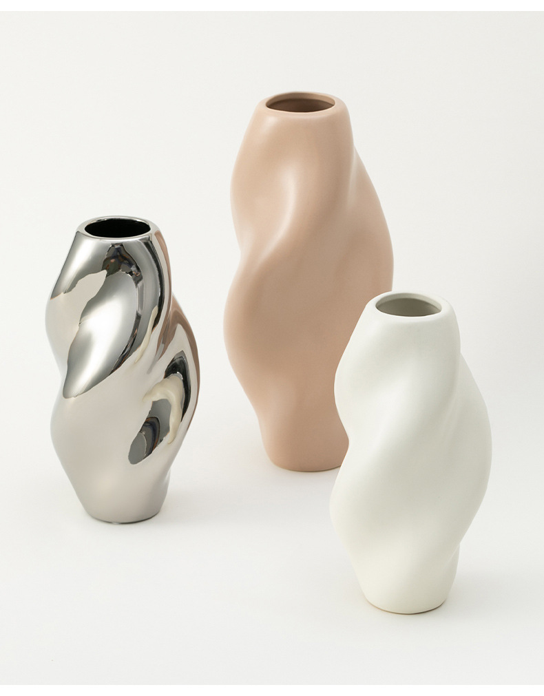BAIJIAYUE Vase en céramique mate décoration nordique modèle créatif chambre salon artisanat de la maison_voghion.com